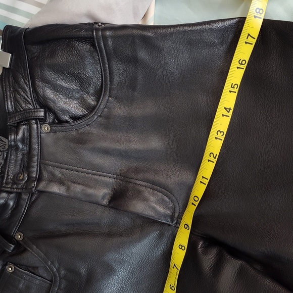 High waist five pocket genuine leather pants women's US 6 - Picture 7 of 8